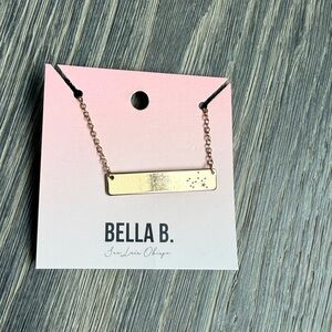 Sagittarius Zodiac Constellation Bar Necklace in Gold